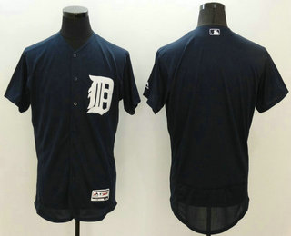 Men's Detroit Tigers Blank Navy Blue 2016 Flexbase Baseball Jersey