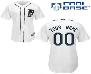 Men's Detroit Tigers Home White Customized Jersey