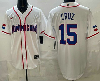 Men's Dominican Republic #15 Oneil Cruz White 2026 World Baseball Classic Cool Base Jersey