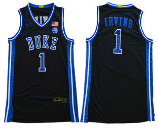 Men's Duke Blue Devils #1 Kyrie Irving 2019 Black College Basketball Swingman Stitched Nike Jersey