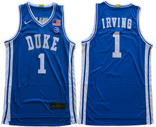 Men's Duke Blue Devils #1 Kyrie Irving 2019 Blue College Basketball Swingman Stitched Nike Jersey