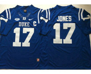 Men's Duke Blue Devils #17 Daniel Jones Blue College Football Jersey