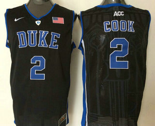 Men's Duke Blue Devils #2 Quinn Cook Black Collar College Basketball Stitched Nike Swingman Jersey