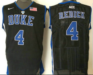 Men's Duke Blue Devils #4 JJ Redick Black Collar College Basketball Stitched Nike Swingman Jersey