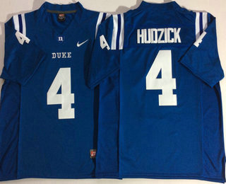 Men's Duke Blue Devils #4 Myles Hudzick Blue College Football Jersey