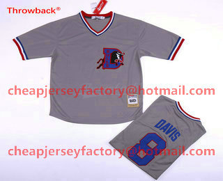 Men's Durham Bulls #8 Crash Davis Grey Stitched Baseball Jersey