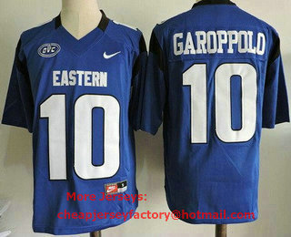 Men's Eastern Illinois Panthers #10 Jimmy Garoppolo Blue College Football Jersey