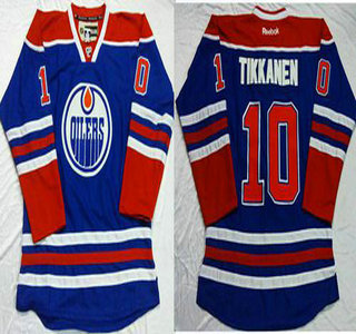 Men's Edmonton Oilers #10 Esa Tikkanen Reebok Royal Blue Home Premier Jersey