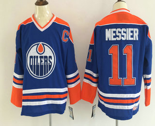 Men's Edmonton Oilers #11 Mark Messier 1995-96 Blue CCM Vintage Throwback Jersey