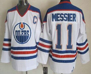 Men's Edmonton Oilers #11 Mark Messier 1995-96 White CCM Vintage Throwback Jersey