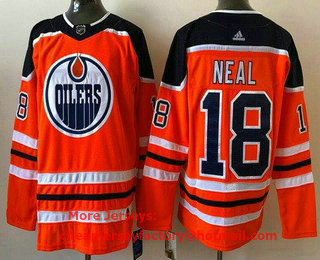 Men's Edmonton Oilers #18 James Neal Orange Stitched NHL Jersey