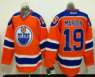 Men's Edmonton Oilers #19 Patrick Maroon Orange Alternate Stitched NHL Reebok Hockey Jersey