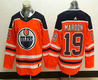 Men's Edmonton Oilers #19 Patrick Maroon Orange Home 2017-2018 Hockey Stitched NHL Jersey