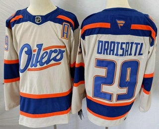 Men's Edmonton Oilers #29 Leon Draisaitl Cream Alternate Authentic Jersey