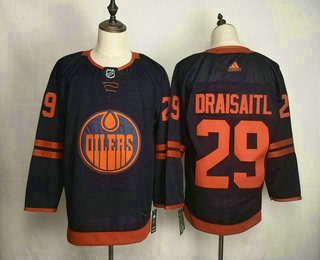 Men's Edmonton Oilers #29 Leon Draisaitl Navy Blue 50th Anniversary Adidas Stitched NHL Jersey