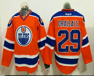 Men's Edmonton Oilers #29 Leon Draisaitl Orange Alternate Stitched NHL Reebok Hockey Jersey