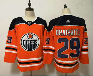 Men's Edmonton Oilers #29 Leon Draisaitl Orange Home 2017-2018 Hockey Stitched NHL Jersey