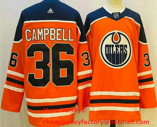 Men's Edmonton Oilers #36 Jack Campbell Orange Authentic Jersey