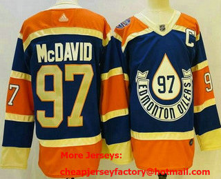 Men's Edmonton Oilers #97 Connor McDavid Blue 2023 Heritage Classic Authentic Jersey