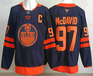 Men's Edmonton Oilers #97 Connor McDavid Navy Authentic Jersey