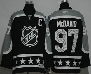 Men's Edmonton Oilers #97 Connor McDavid Pacific Division Reebok Black 2017 NHL All-Star Stitched Hockey Jersey