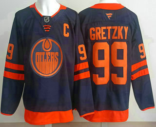 Men's Edmonton Oilers #99 Wayne Gretzky Black Authentic Jersey