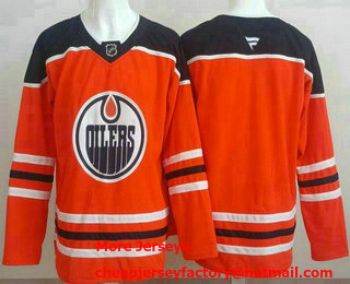 Men's Edmonton Oilers Blank Orange Authentic Jersey