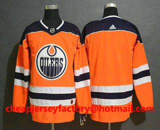 Men's Edmonton Oilers Blank Orange Drift Fashion Adidas Stitched NHL Jersey