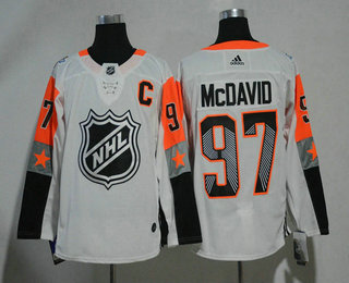 Men's Edmonton Oilers Connor #97 McDavid White 2018 NHL All-Star Game Pacific Division Authentic Player Jersey