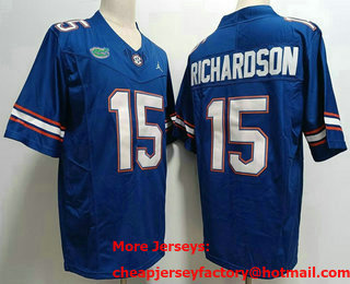Men's Florida Gators #15 Anthony Richardson Blue FUSE College Stitched Jersey