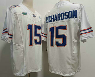 Men's Florida Gators #15 Anthony Richardson White FUSE College Stitched Jersey