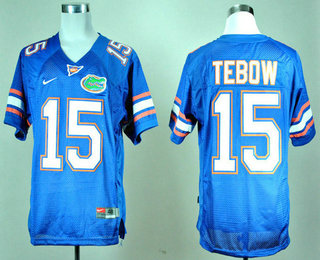 Men's Florida Gators #15 Tim Tebow Blue Stitched NCAA Nike College Football Jersey