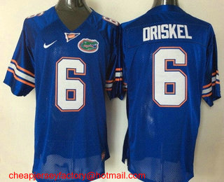 Men's Florida Gators #6 Jeff Driskel Royal Blue Stitched NCAA Nike College Football Jersey