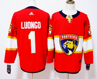 Men's Florida Panthers #1 Roberto Luongo Red 2017-2018 Hockey Stitched NHL Jersey
