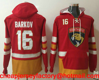 Men's Florida Panthers #16 Aleksander Barkov NEW Red Pocket Stitched NHL Old Time Hockey Hoodie