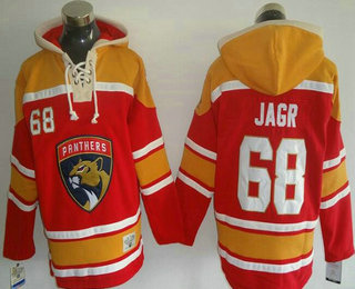 Men's Florida Panthers #68 Jaromir Jagr 2016-17 Red Stitched NHL Old Time Hockey Hoodie