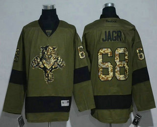 Men's Florida Panthers #68 Jaromir Jagr Green Salute To Service Stitched NHL Reebok Hockey Jersey