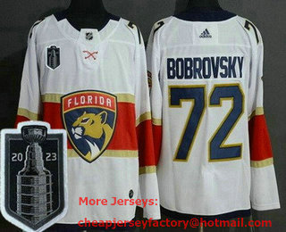 Men's Florida Panthers #72 Sergei Bobrovsky White 2023 Stanley Cup Final Authentic Jersey