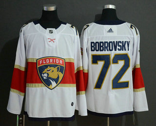 Men's Florida Panthers #72 Sergei Bobrovsky White Adidas Stitched NHL Jersey