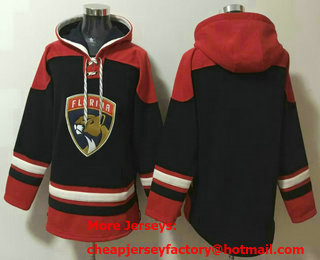 Men's Florida Panthers Blank Navy Blue Ageless Must Have Lace Up Pullover Hoodie