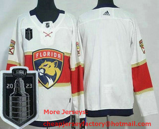 Men's Florida Panthers Blank White 2023 Stanley Cup Final Authentic Jersey