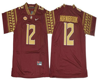 Men's Florida State Seminoles #12 Alex Hornibrook Red Stitched College Football Nike NCAA Jersey
