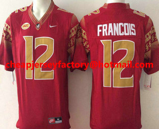 Men's Florida State Seminoles #12 Deondre Francois Red Stitched College Football 2016 Nike NCAA Jersey