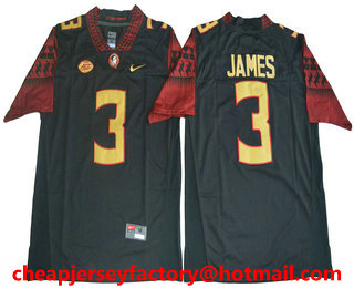 Men's Florida State Seminoles #3 Derwin James Black College Football Stitched Nike NCAA Jersey