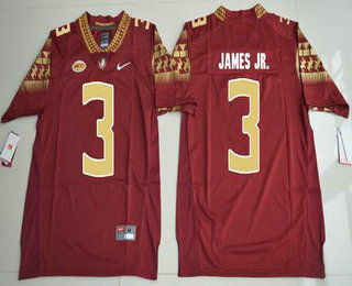 Men's Florida State Seminoles #3 Derwin James Jr. Red Stitched College Football Nike NCAA Jersey