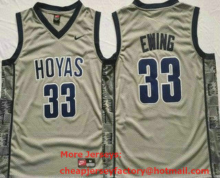 Men's Georgetown Hoyas #33 Patrick Ewing Gray College Basketball Jersey