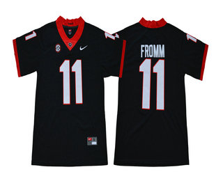 Men's Georgia Bulldogs #11 Jake Fromm Black 2018 College Football Stitched NCAA Jersey