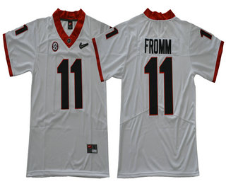 Men's Georgia Bulldogs #11 Jake Fromm White Diamond Quest Stitched College Football Nike Jersey