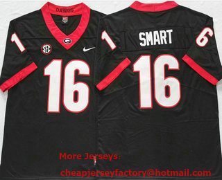 Men's Georgia Bulldogs #16 Kirby Smart Black 2023 Vapor Untouchable Limited Stitched Nike Jersey
