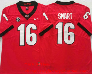 Men's Georgia Bulldogs #16 Kirby Smart Red 2023 Vapor Untouchable Limited Stitched Nike Jersey